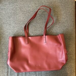 Away Red Leather Tote Purse
